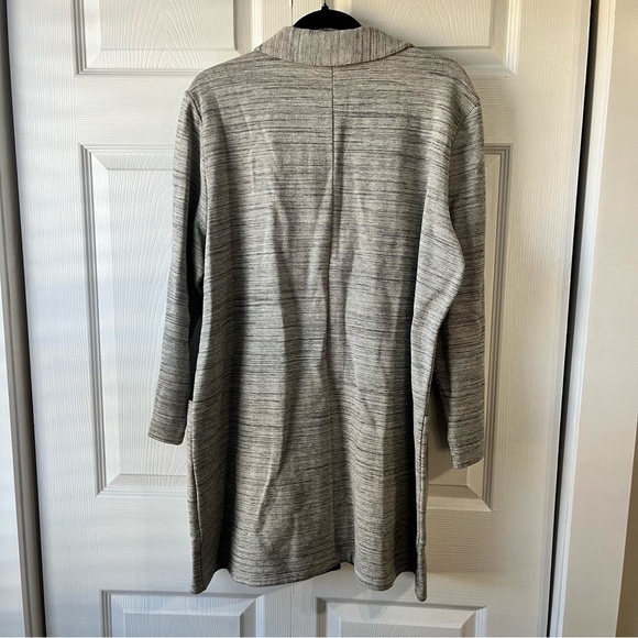 EILEEN FISHER Chevron Knit Long Sleeve Jacket Gray with Pockets size Large - Picture 6 of 6